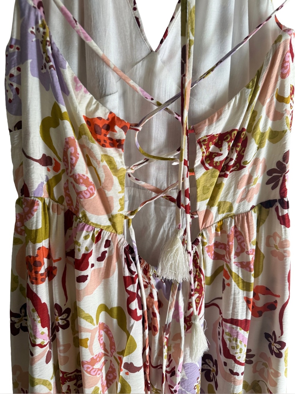 Kiut by Linda Floral Halter Maxi Dress in Pink, Red, Green - Picture 6 of 8